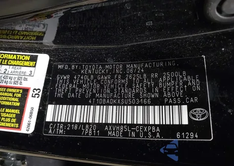 2025 Toyota Camry Xse z USA, uszkodzony, nr VIN 4T1DBADKXSU503166